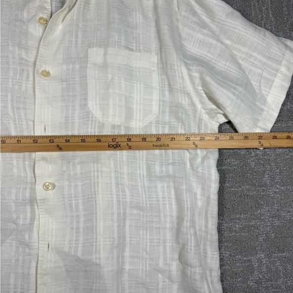 Tommy Bahama 100% Linen Button Down Short Sleeve Mens Beachie Shirt Size Large - Picture 5 of 9